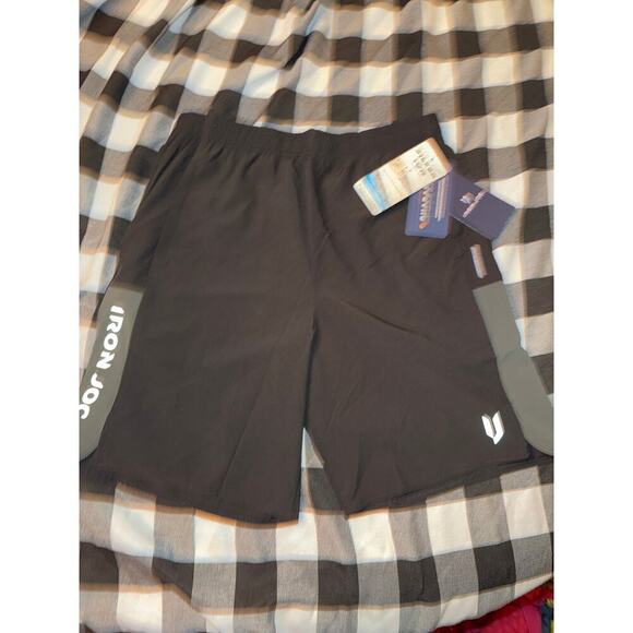 "IRON JOC" NEW MENS RUNNERS SHORTS black size Large - Picture 1 of 4